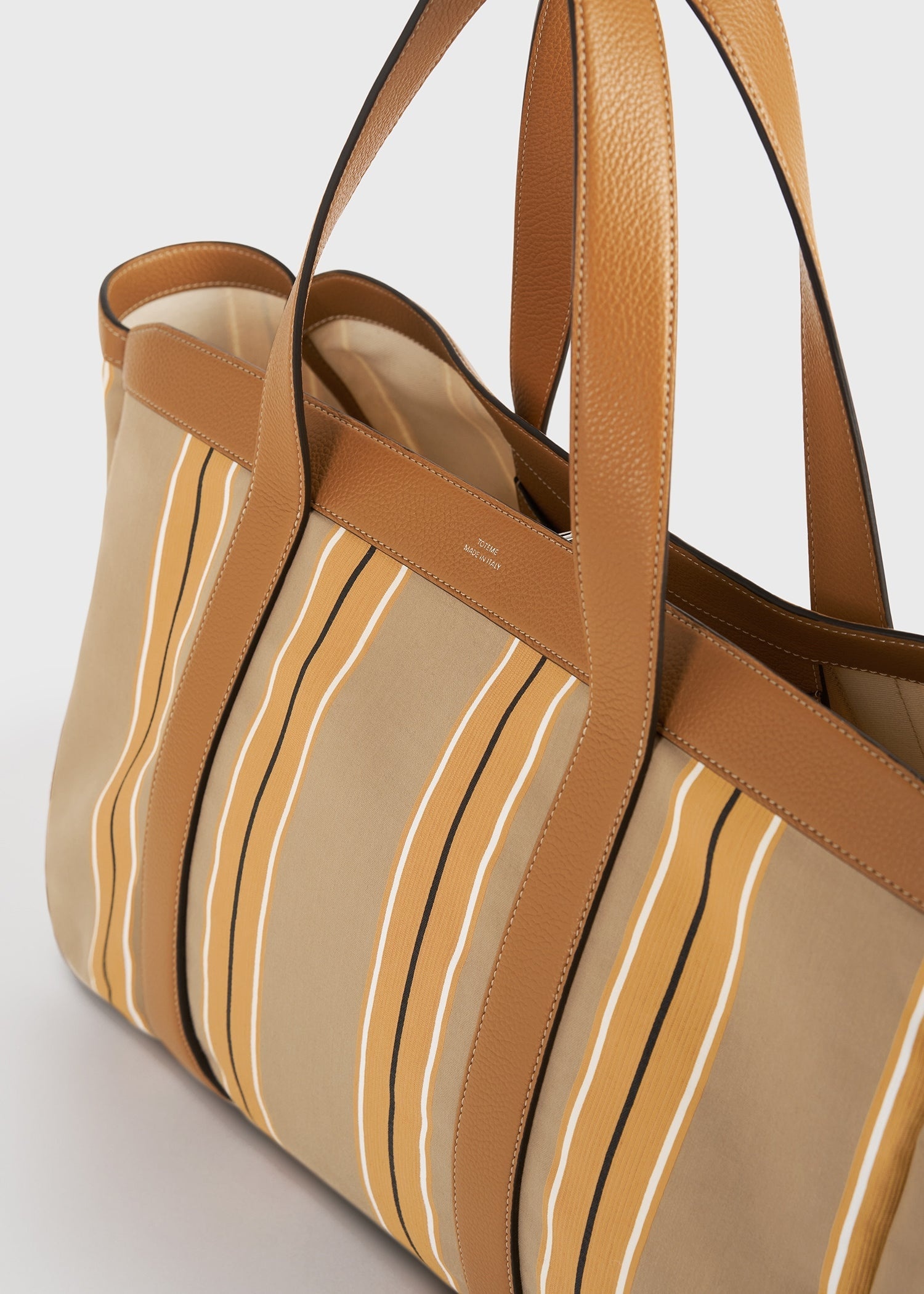 Striped canvas tote caramel/cornsilk - 4