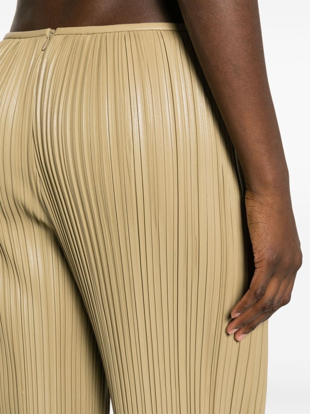 Emae pleated faux-leather trousers - 5
