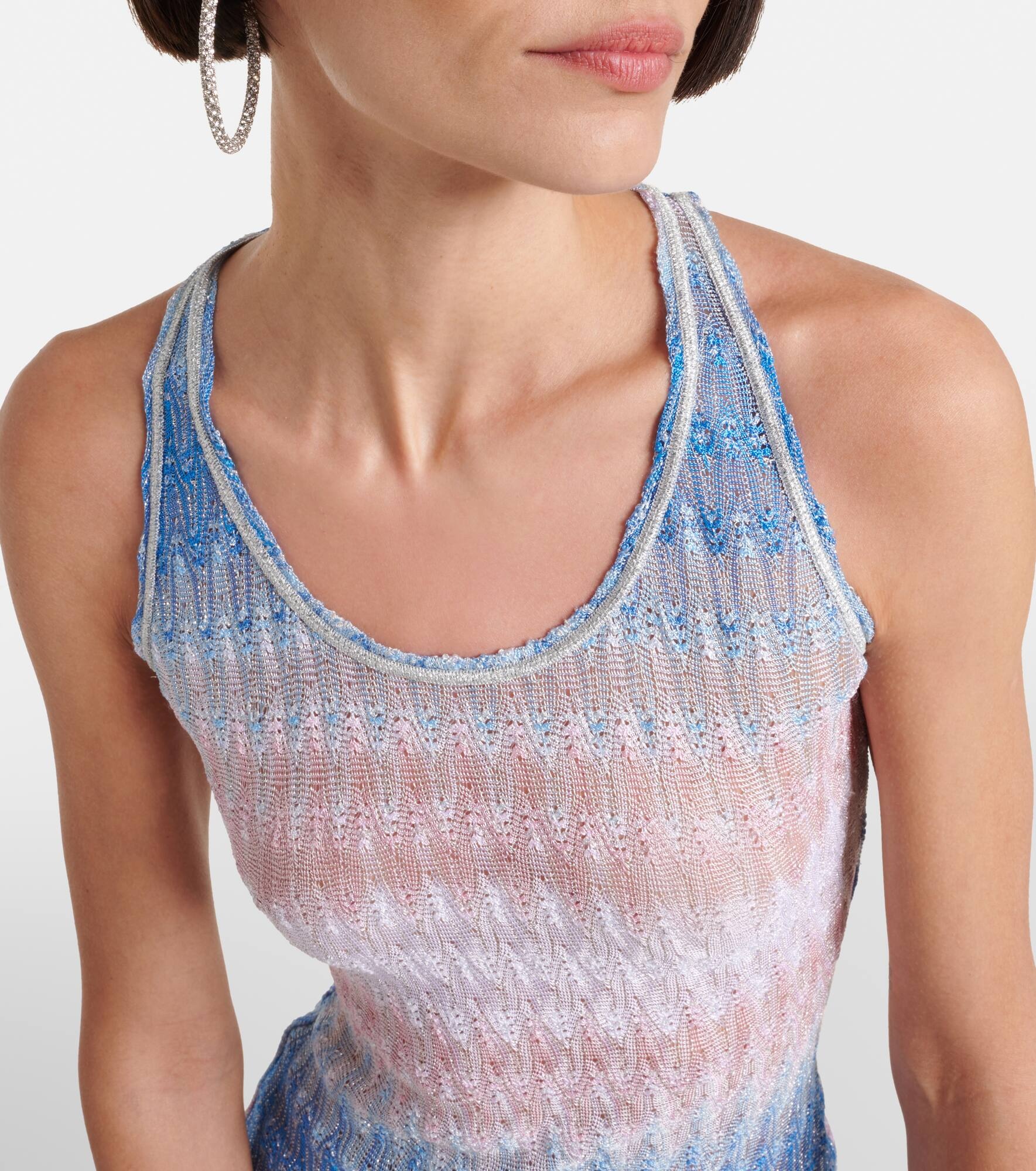 Zigzag ombré lamé minidress - 4