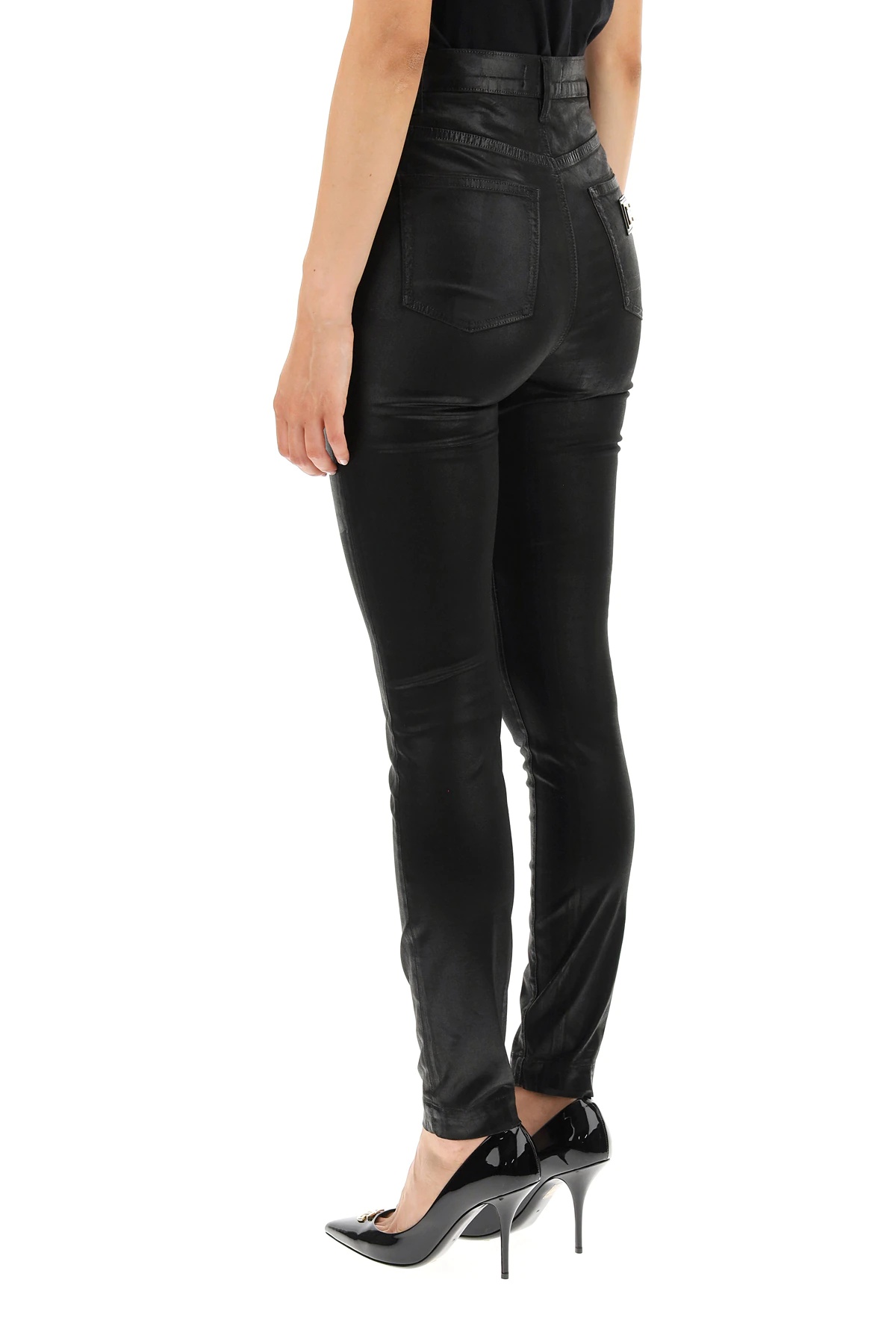 GRACE JEANS IN LAMINATED DENIM - 4