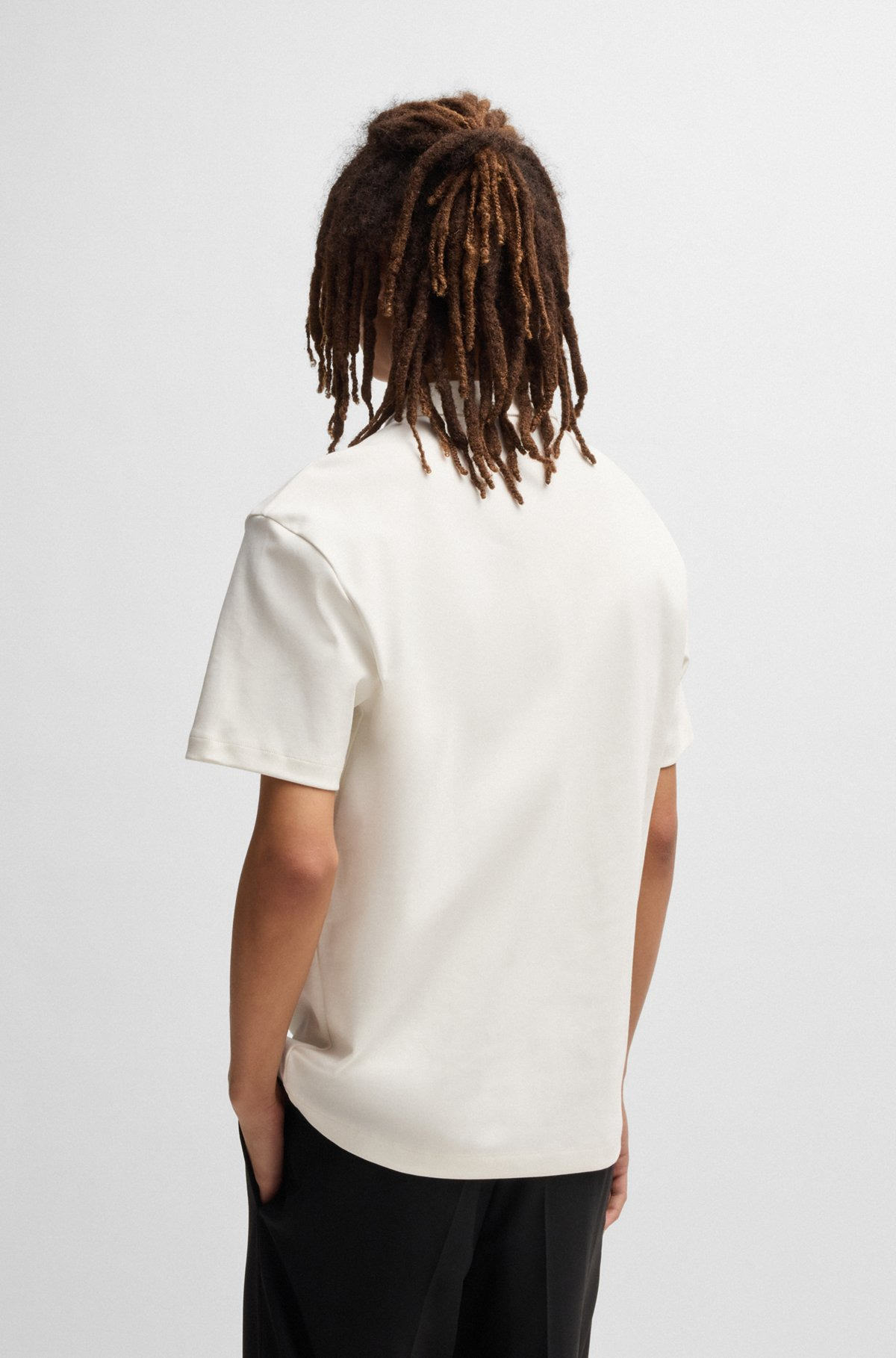 INTERLOCK-COTTON POLO SHIRT WITH STACKED LOGO - 5