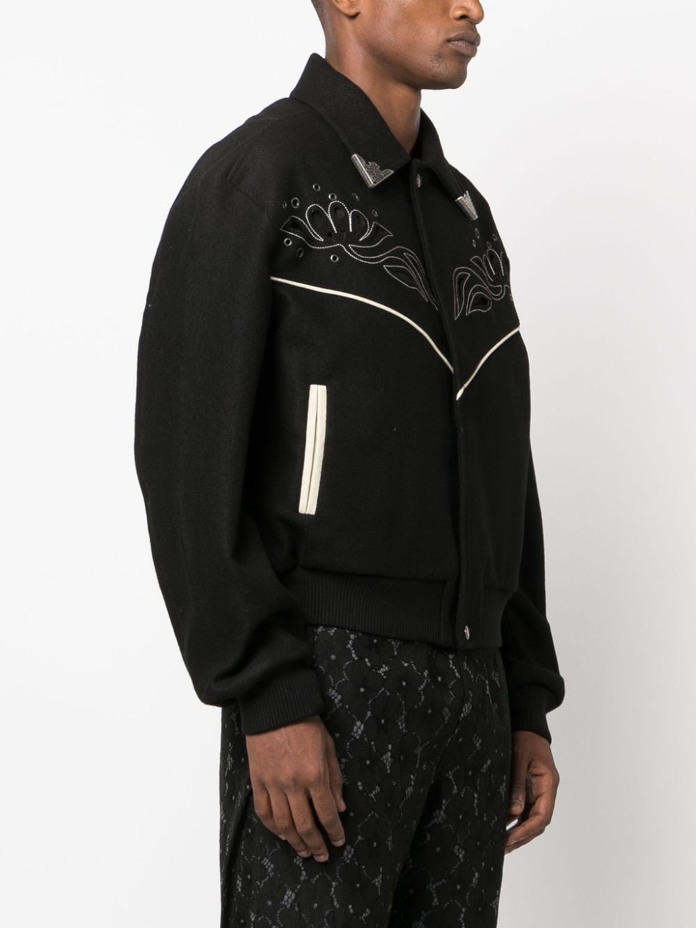 Western-style leather shirt jacket - 3