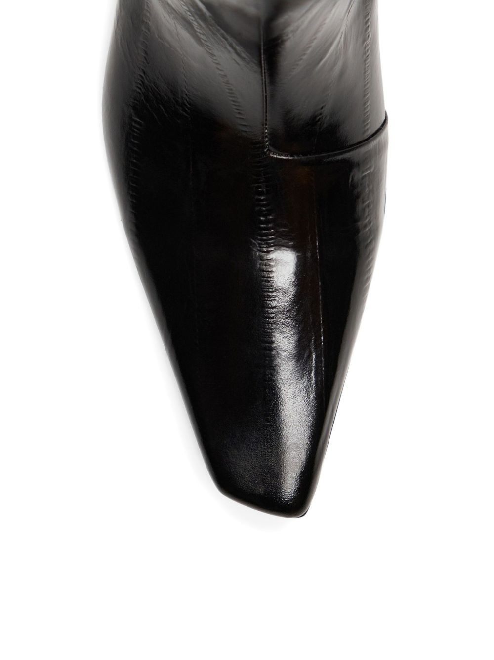 35mm Iman eel-effect leather beveled-toe boots - 4