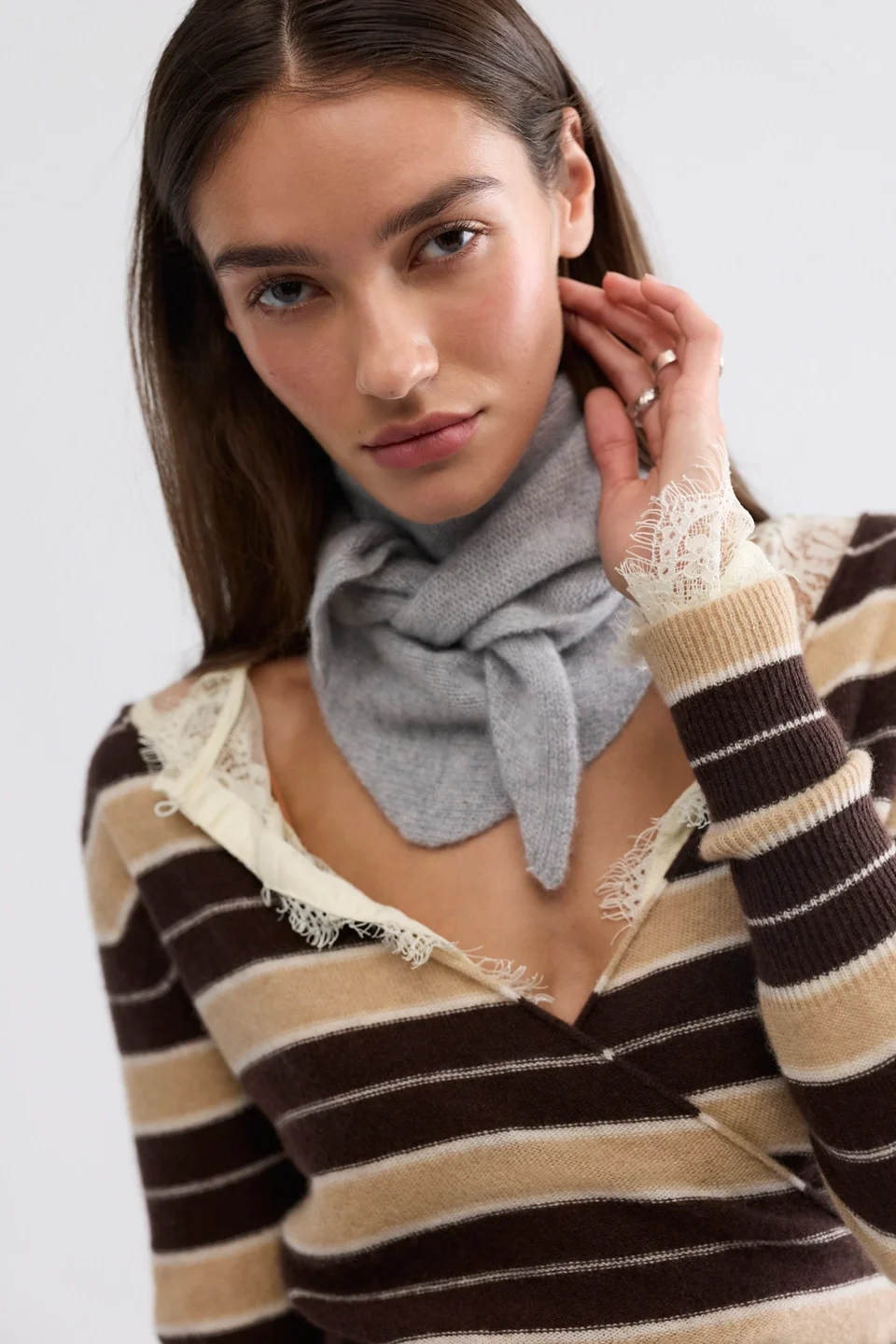 Cashmere Triangle Scarf - 1