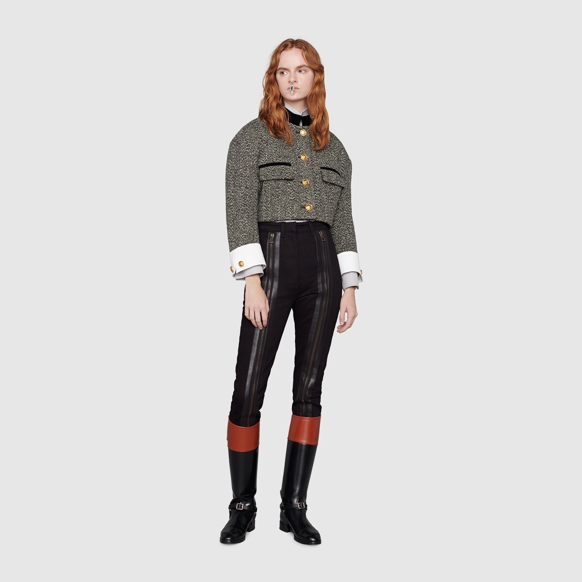 Zip pant with and leather pockets - 2