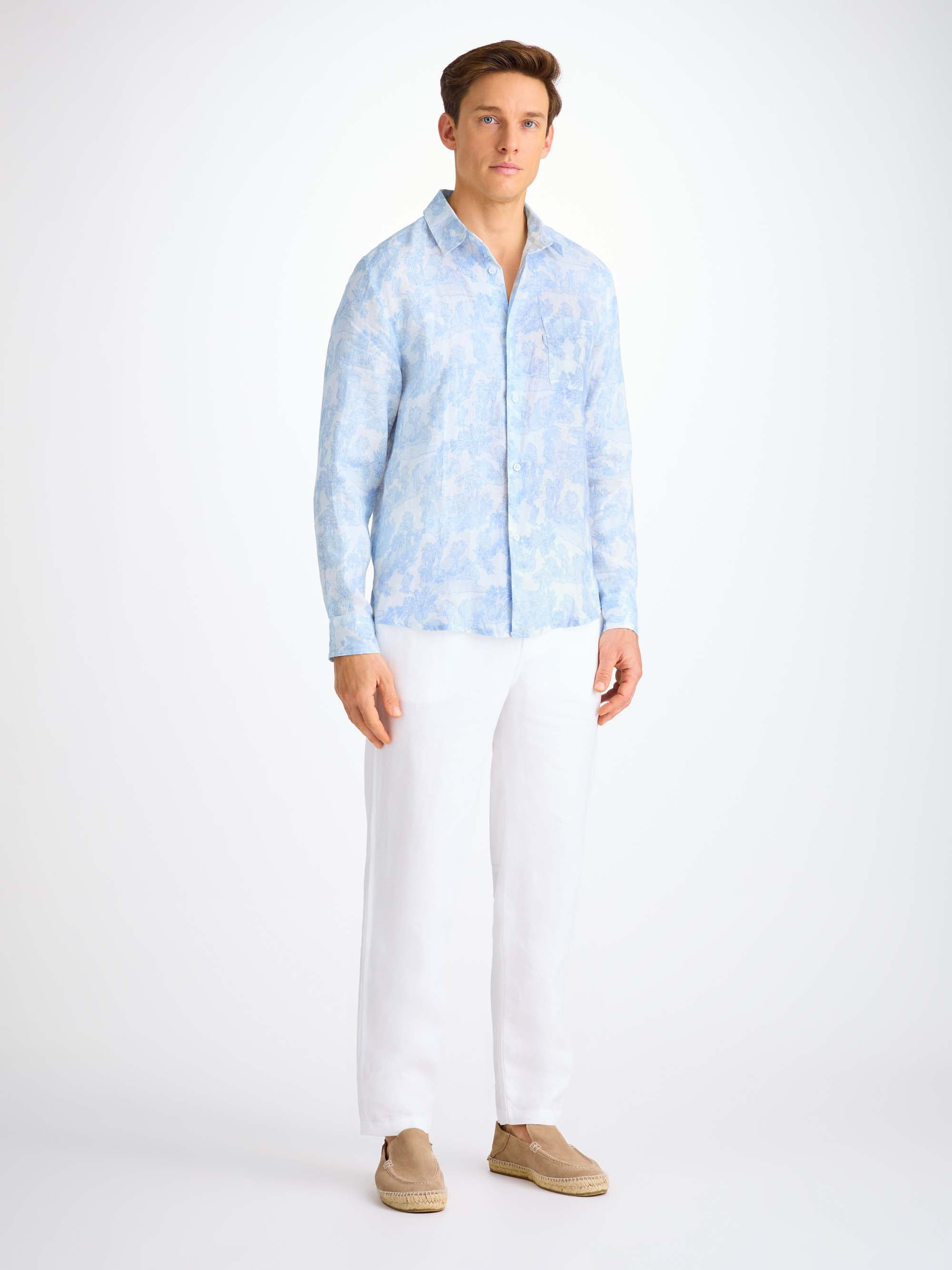 Men's Shirt Milan 26 Linen White - 3