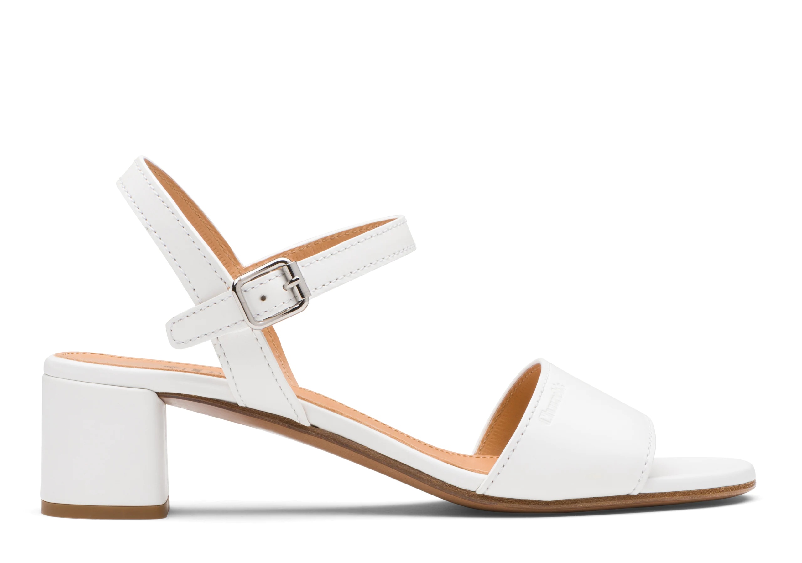 Debbie
Calf Leather Mid Heel Sandal White - 1