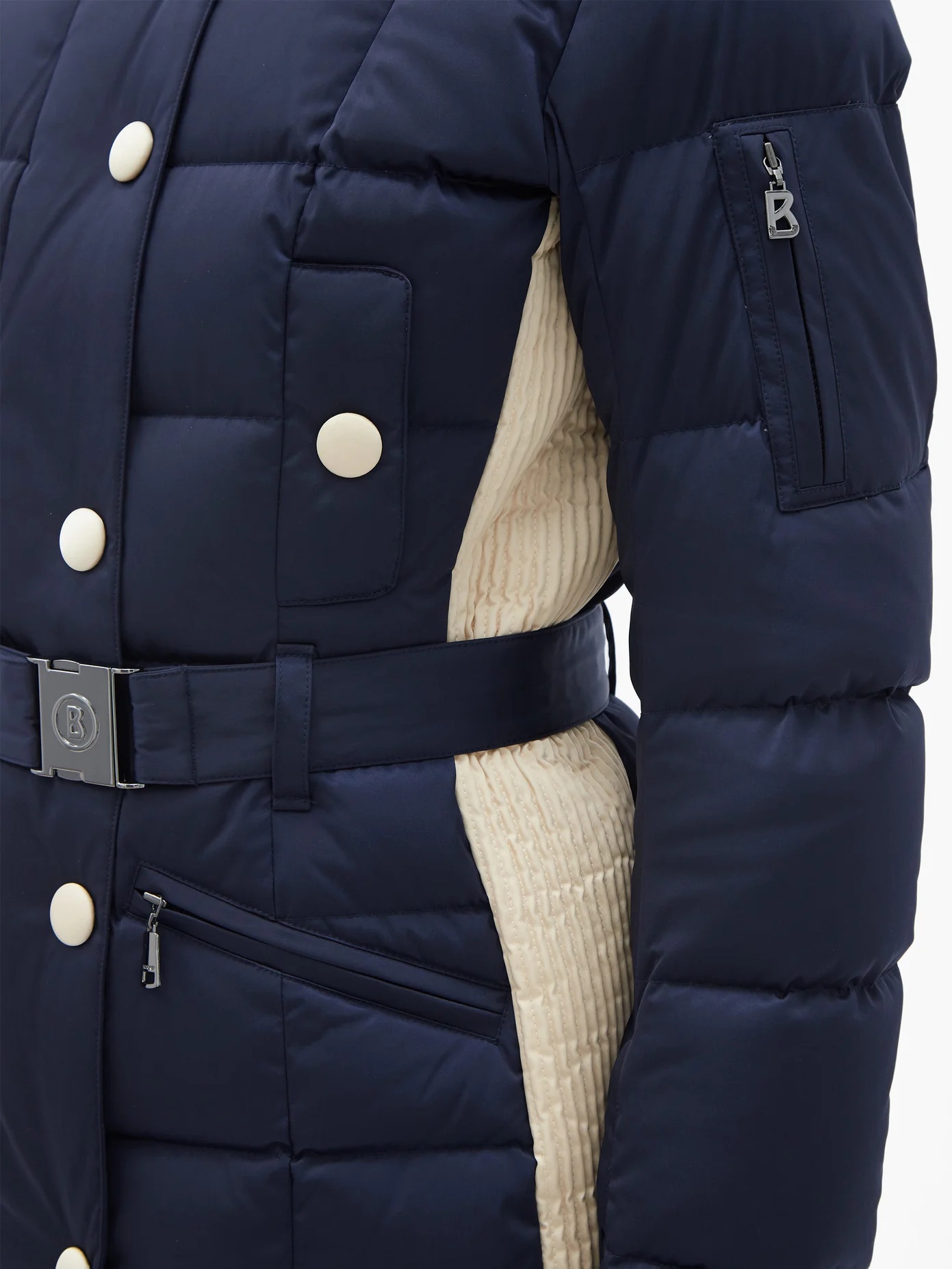 Gisa quilted-down shell hooded ski jacket - 4