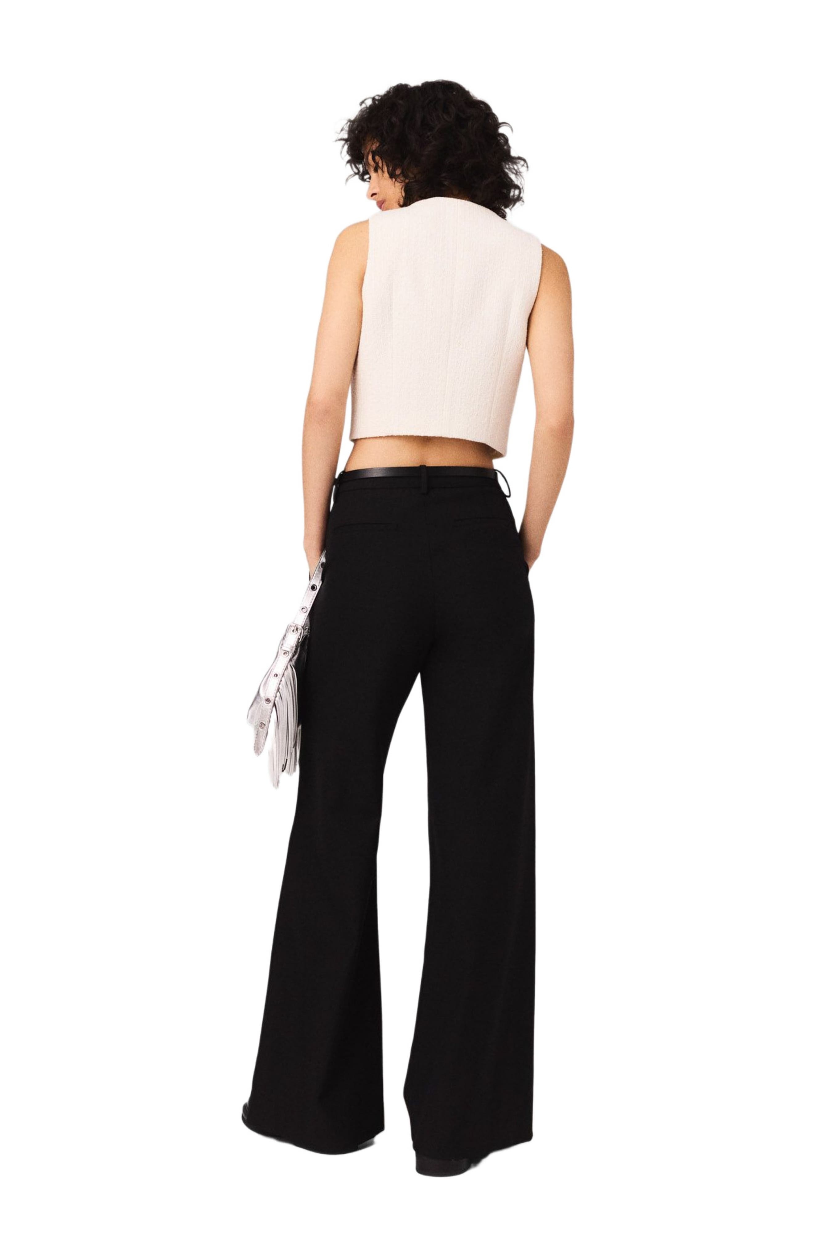 maje Sleeveless tweed lurex top in Ecru at Nordstrom - 3