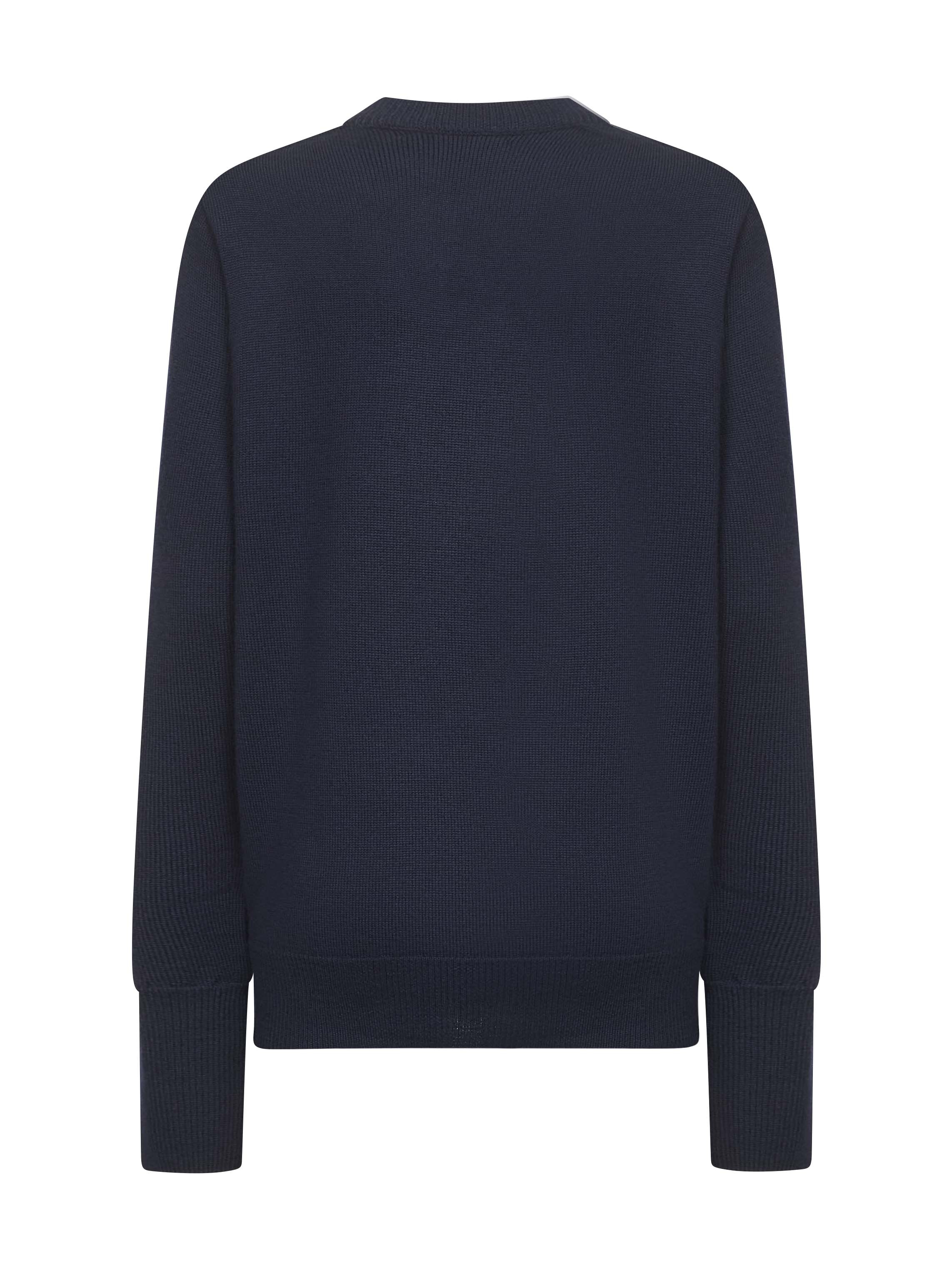 Blue extra fine merino wool Inverness sweater - 2