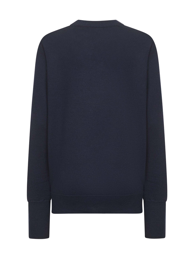 Studio Nicholson Blue extra fine merino wool Inverness sweater outlook