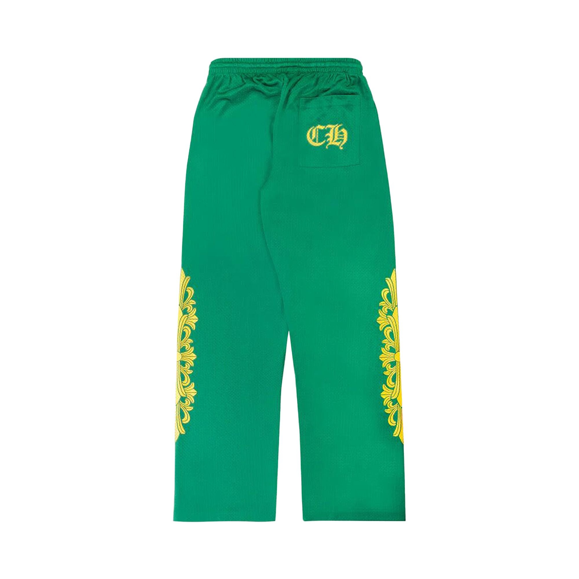 Chrome Hearts Floral Mesh Jersey Pants 'Green/Gold' - 2