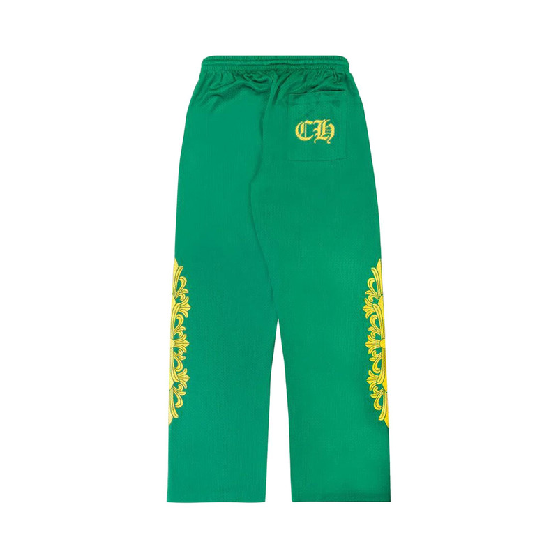 Chrome Hearts Chrome Hearts Floral Mesh Jersey Pants 'Green/Gold' outlook