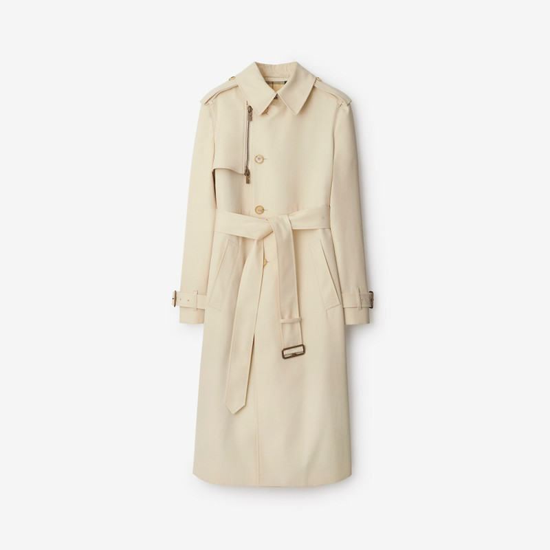 Long Cotton Blend Trench Coat 1