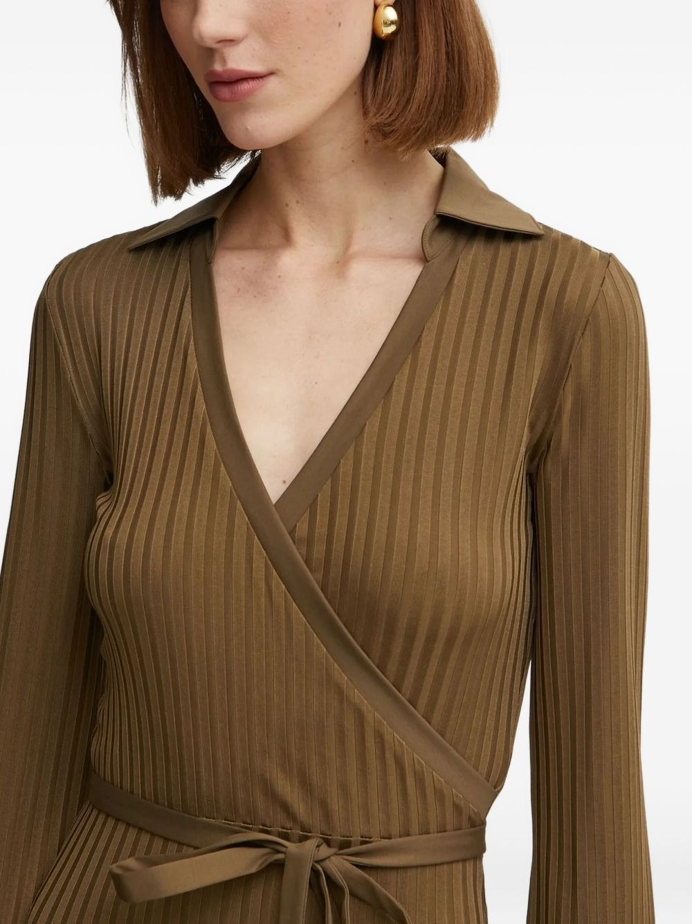 ribbed wrap mini dress - 3