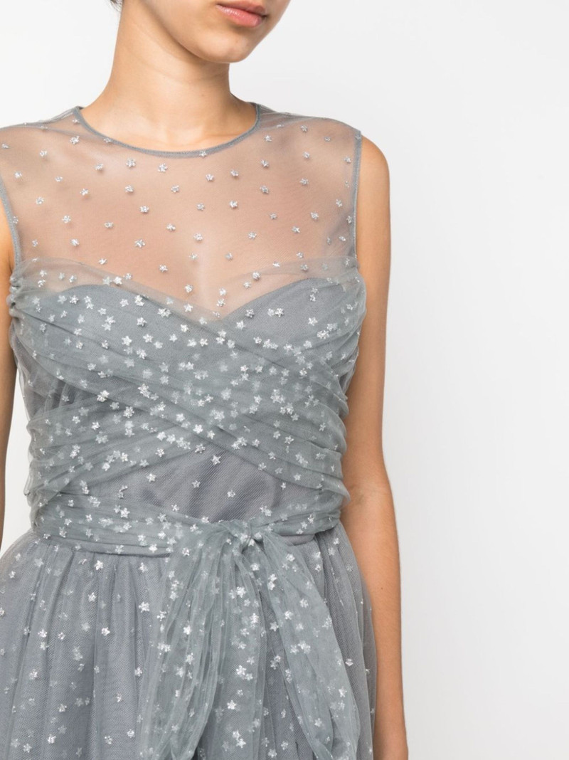 glitter-detail sleeveless midi dress 5