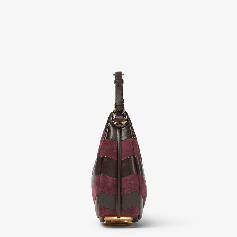 Fendigraphy Small Leather and suede bag with two-tone inlay 4