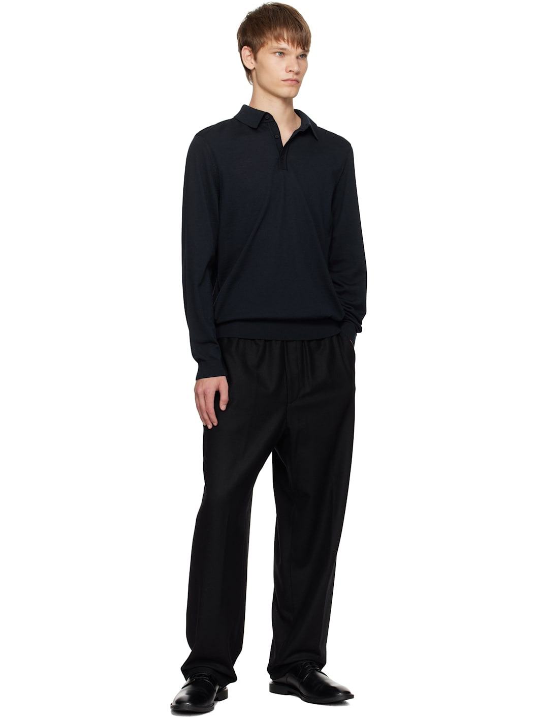Black Tapered-Fit Trousers - 4