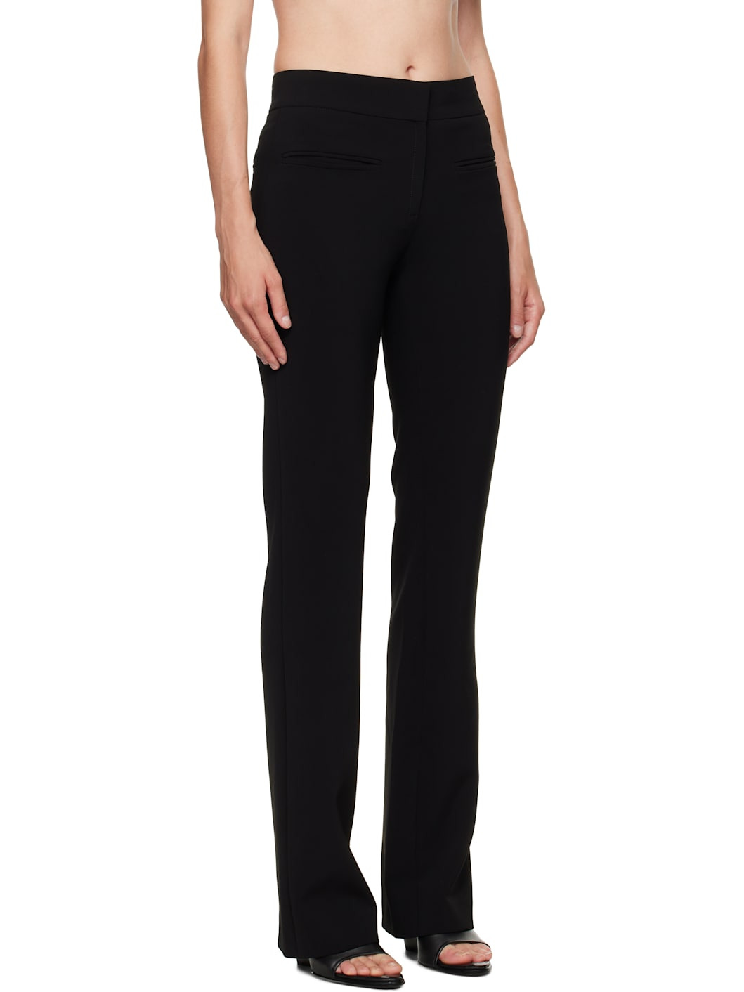 Black Heritage Fluid Bootcut Trousers - 2