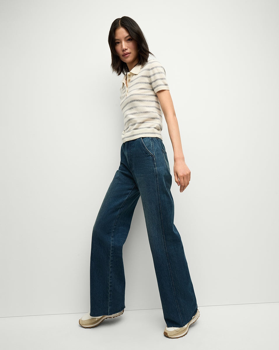 BRANDT STRIPED CASHMERE POLO - 4