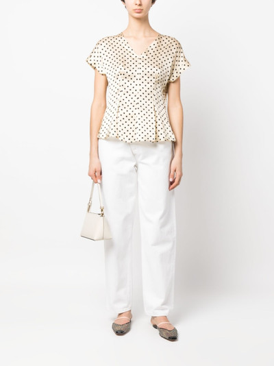 Aspesi polka-dot flared silk blouse outlook