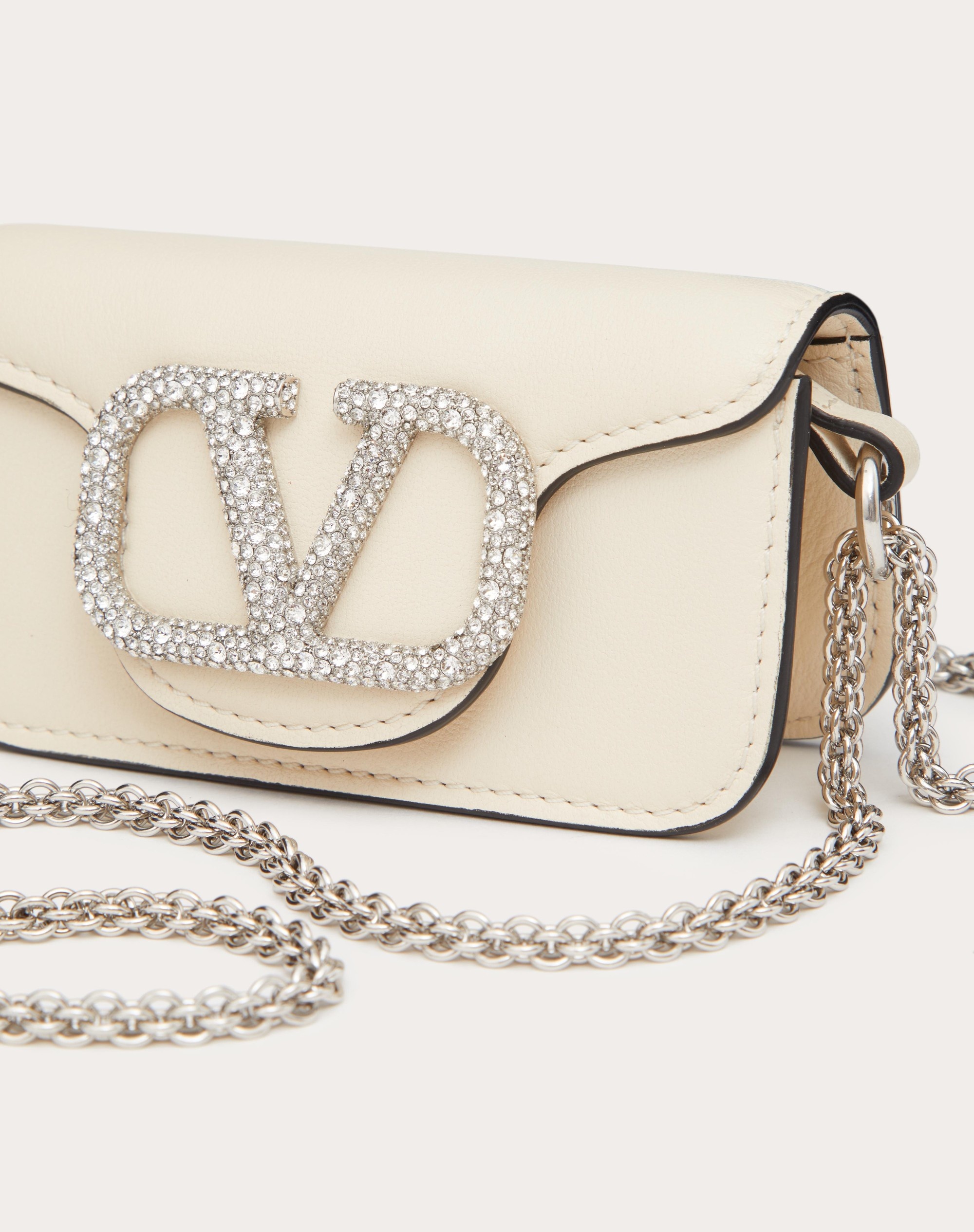 VALENTINO GARAVANI LOCÒ MICRO BAG WITH CHAIN AND JEWEL LOGO - 7