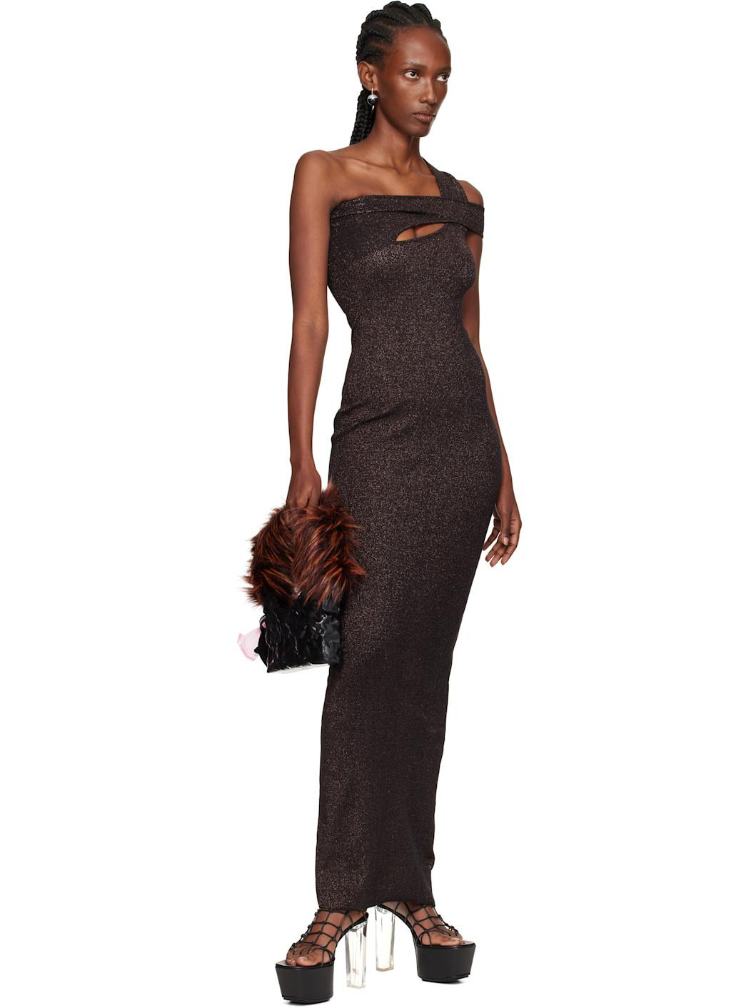 Black Furry Baguette Ceramic Bag - 4