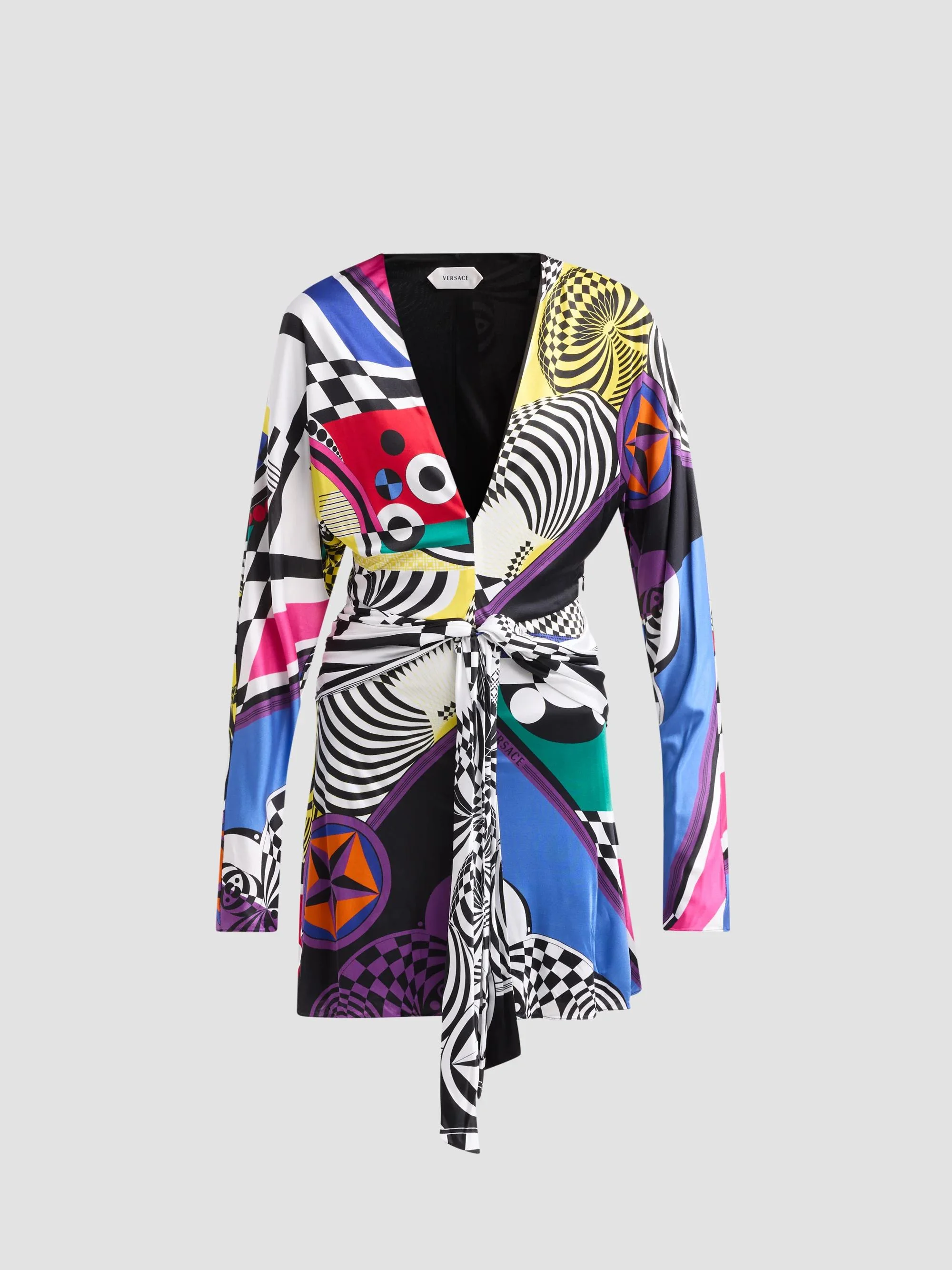 Women's Printed Jersey Tie-Waist Mini Dress - 1