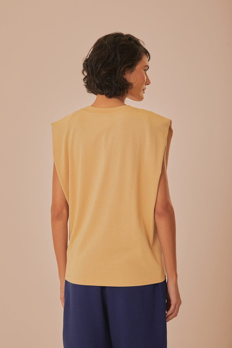 Sand Rio Shoulder Pad Organic Cotton T-Shirt 3