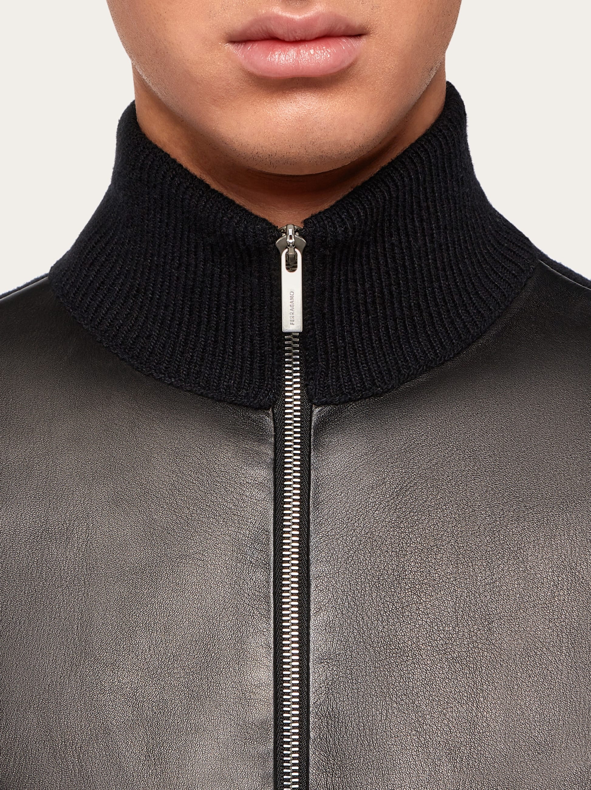 Blouson with leather inserts - 4