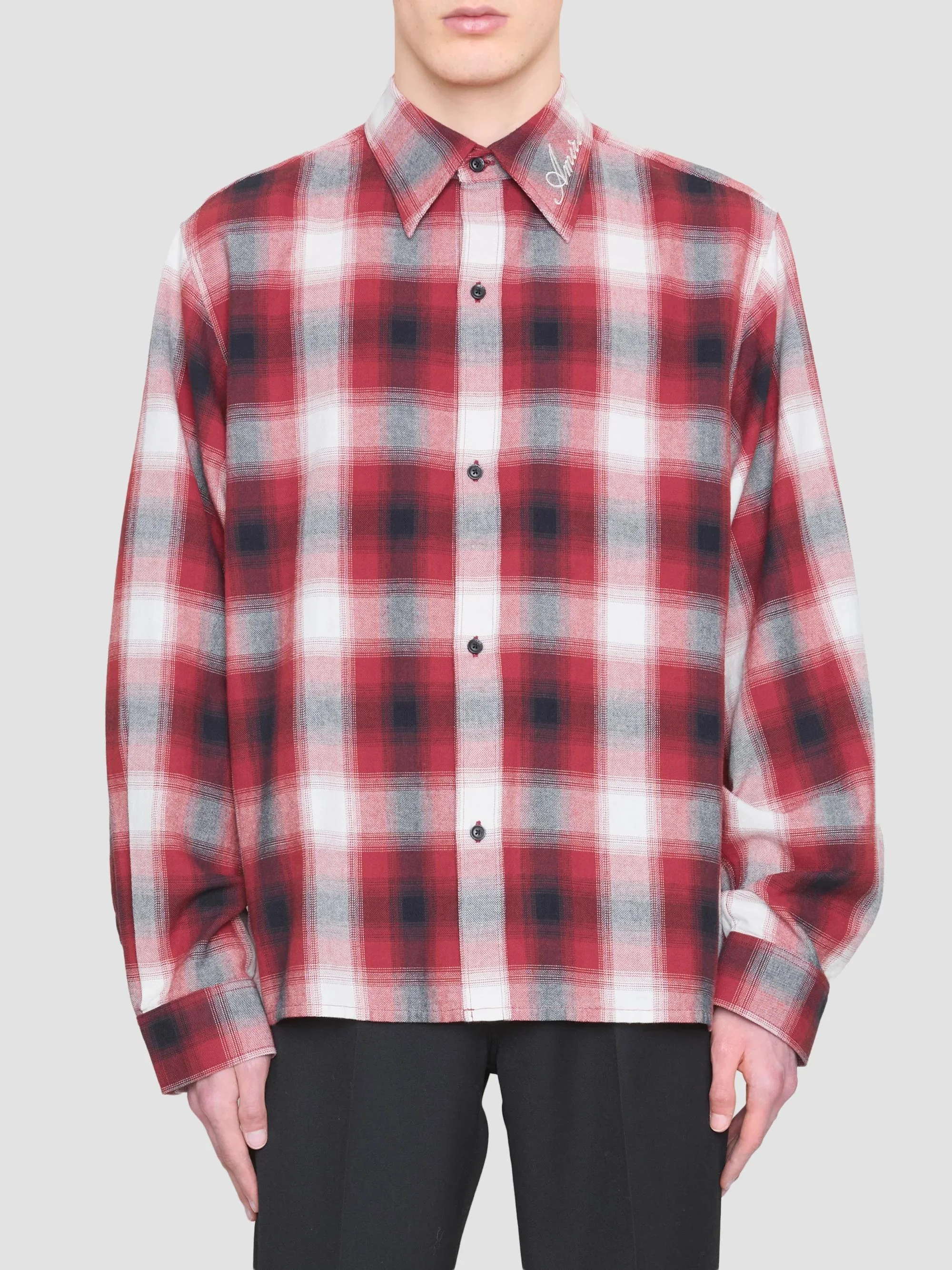 Men's Cotton Flannel Shirt - Cherry - 1