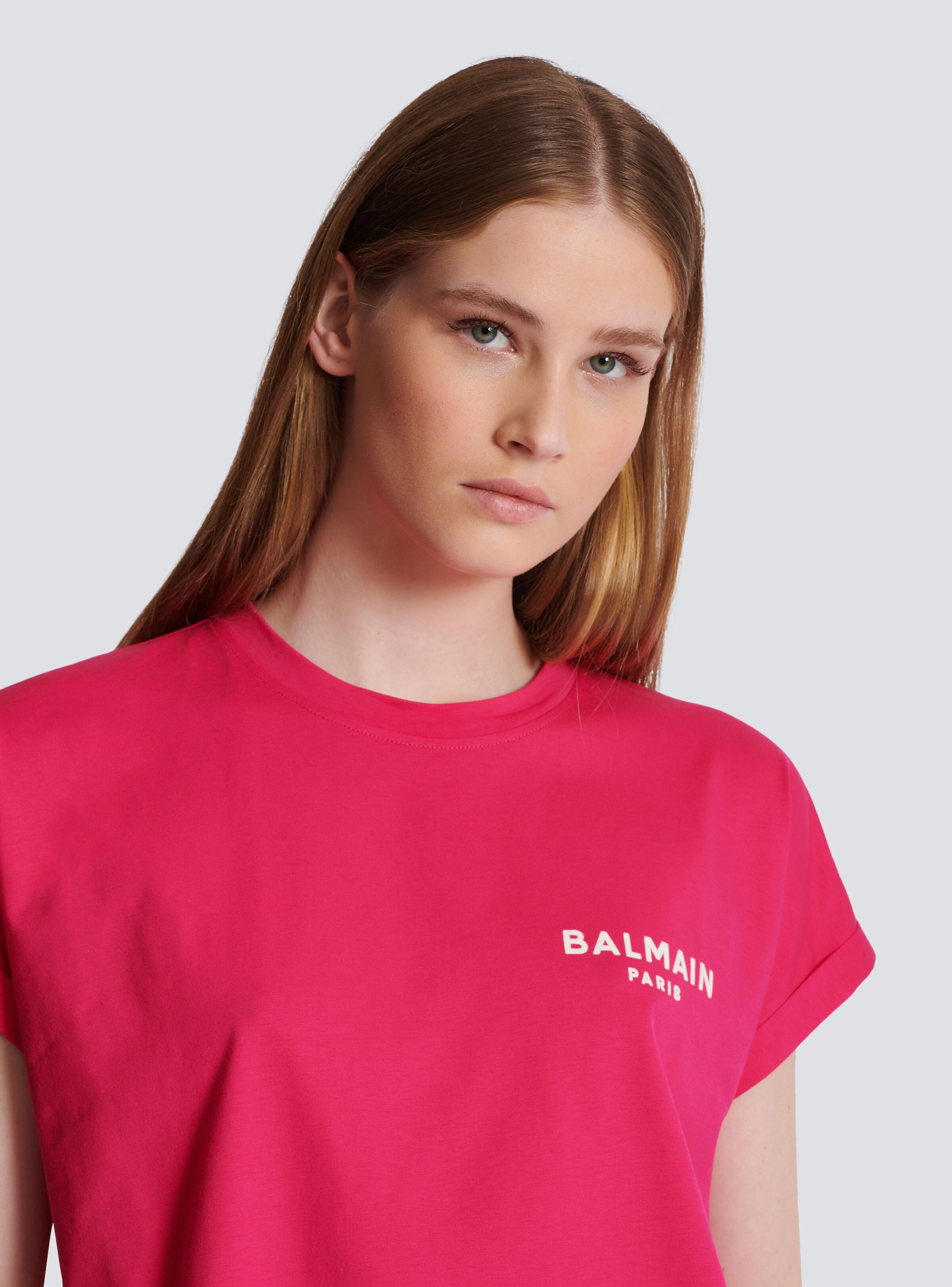 Flocked Balmain T-shirt - 7