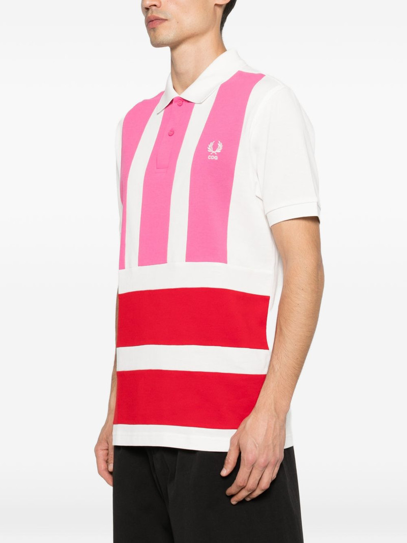 striped logo-embroidered polo shirt 3