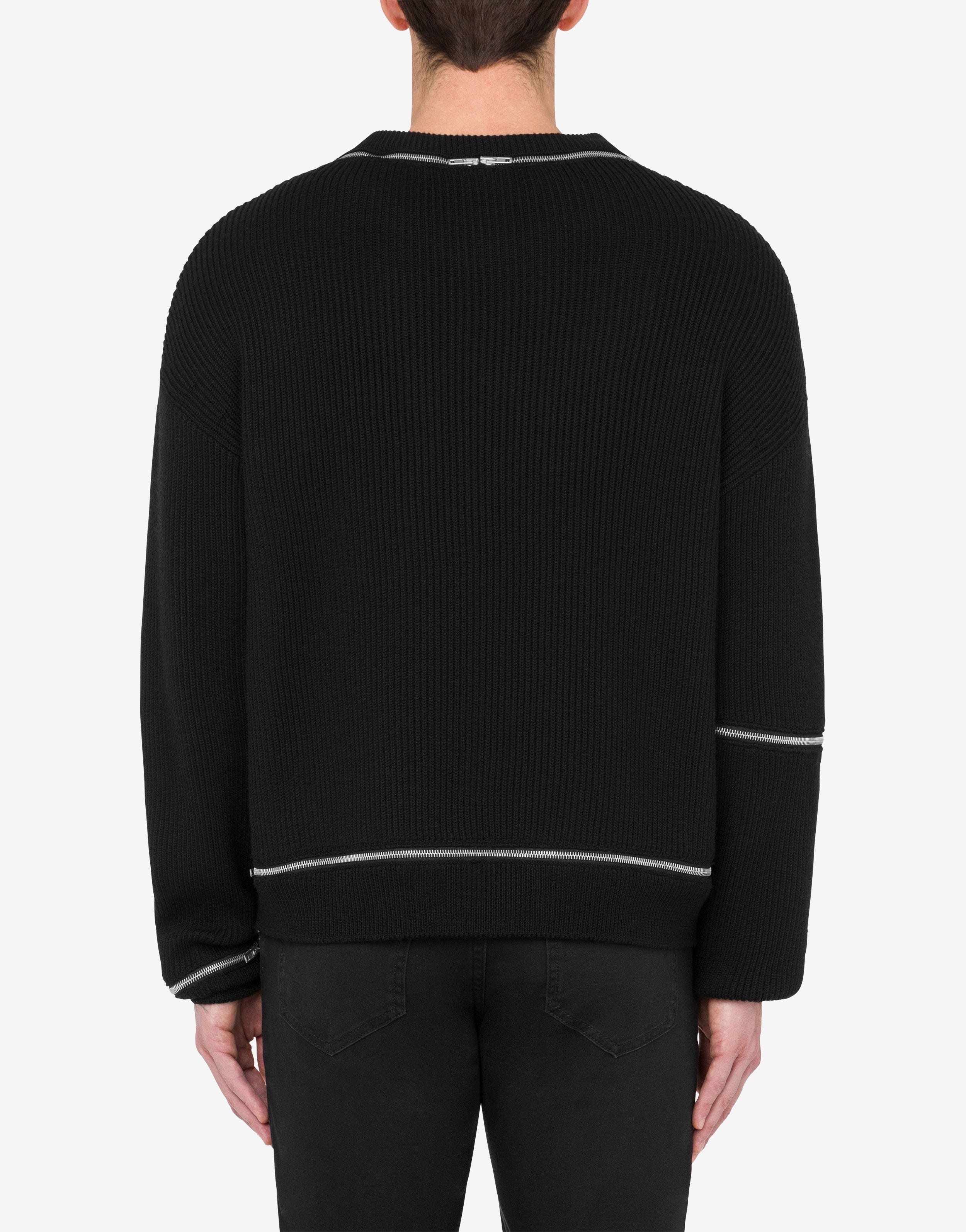 RIBBED WOOL JUMPER WITH ZIP - 3