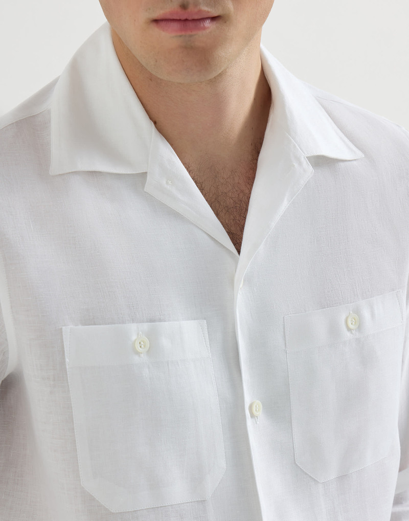 Linen easy fit shirt with chest pockets 5