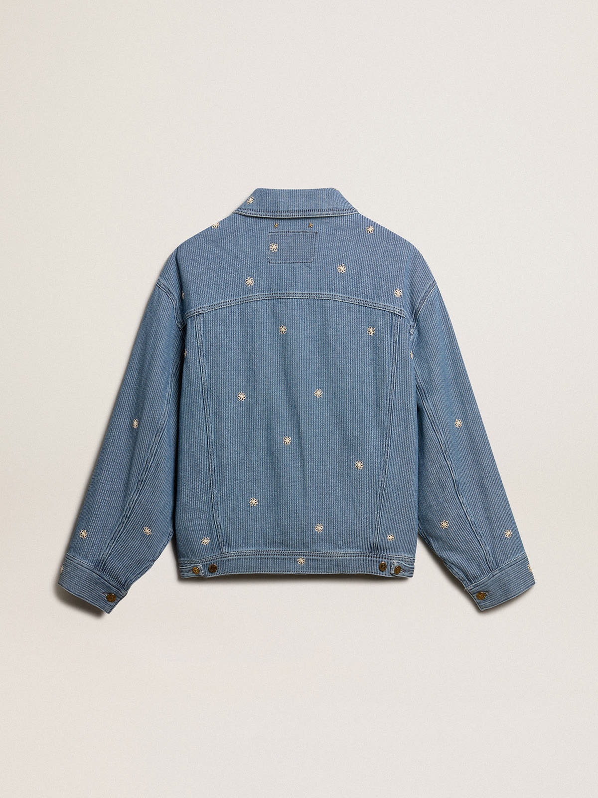 Women's denim jacket with floral embroidery - 5