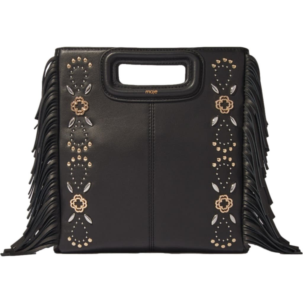 maje Studded leather M bag in Black at Nordstrom - 1