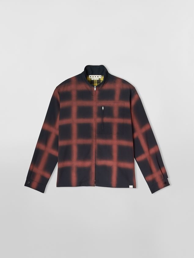 WOOL SHIRT WITH AIRBRUSHED CHECK PATTERN - 1