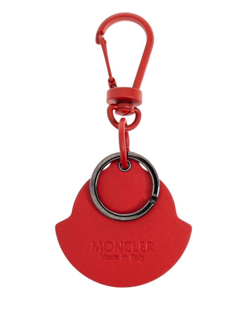 logo-embossed leather keyring - 2