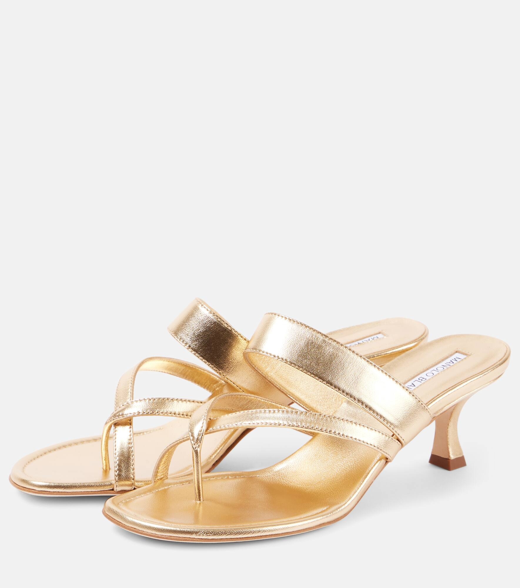 Susa 50 metallic leather mules - 4