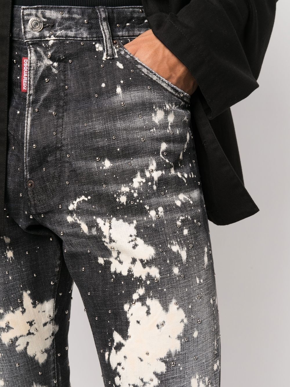 paint splatter-print denim jeans - 5