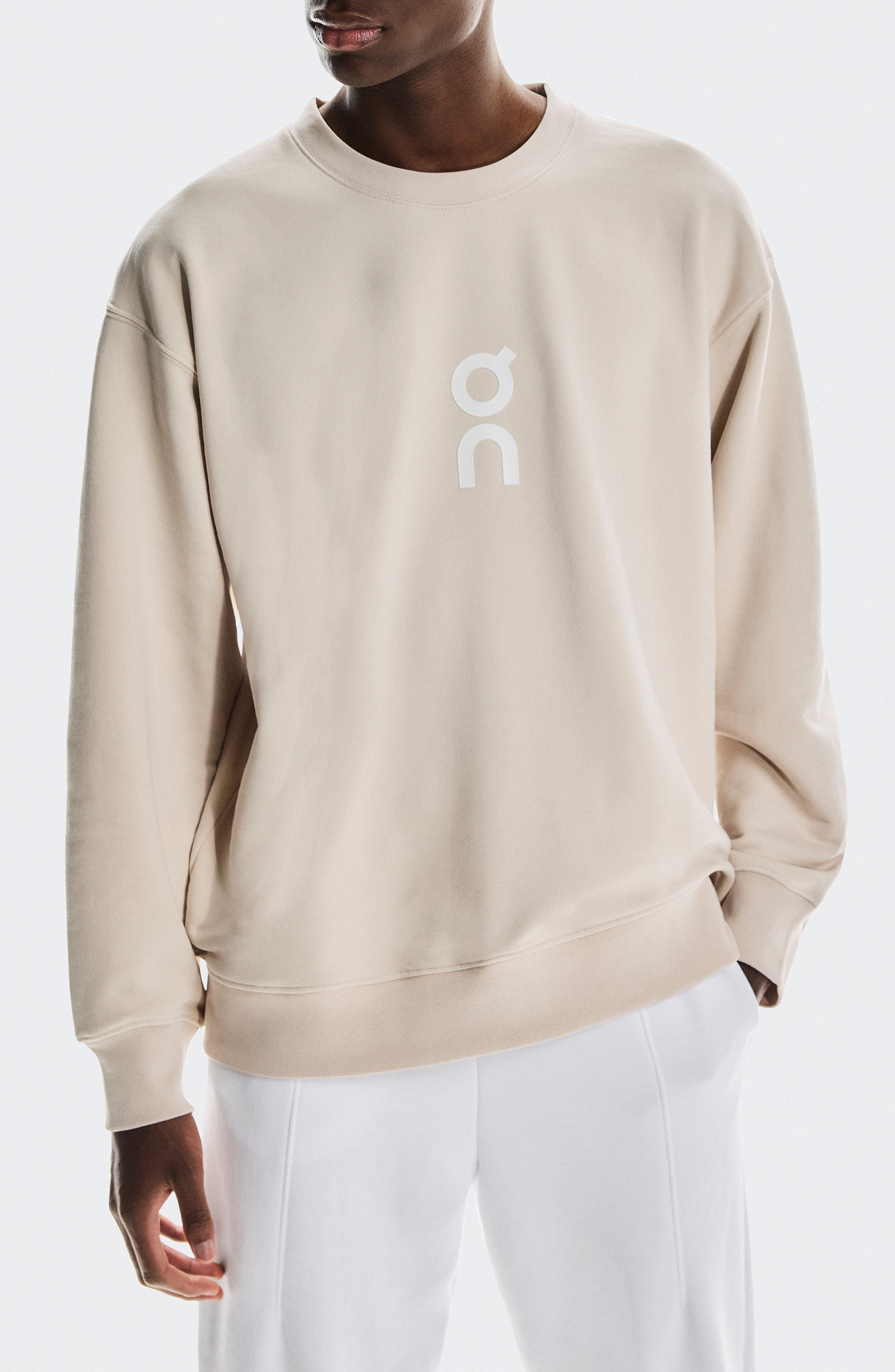 Club Crewneck Cotton Blend Sweatshirt in Silver at Nordstrom - 1