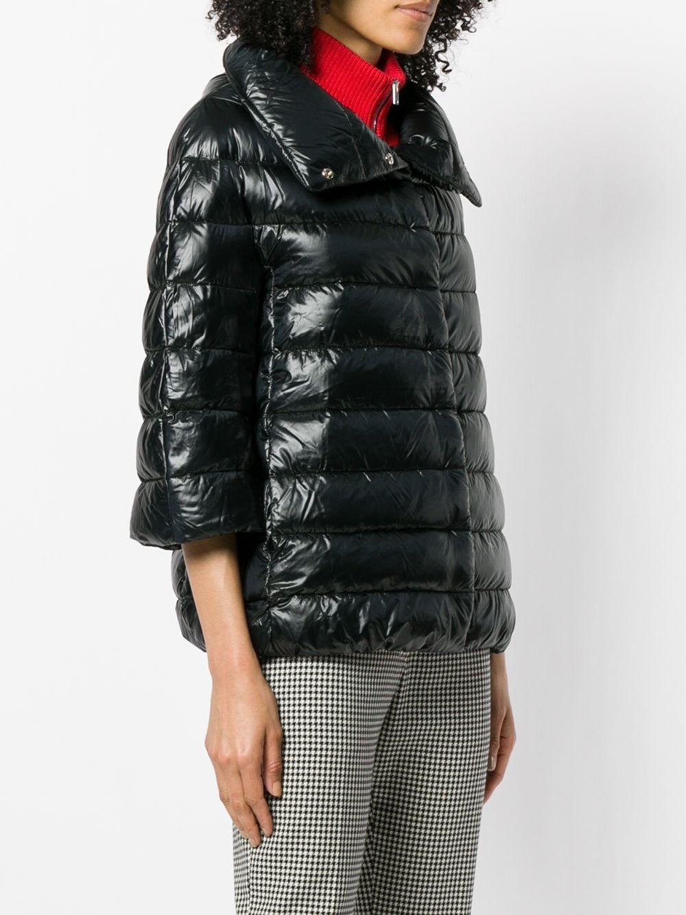 3/4 sleeve puffer jacket - 3