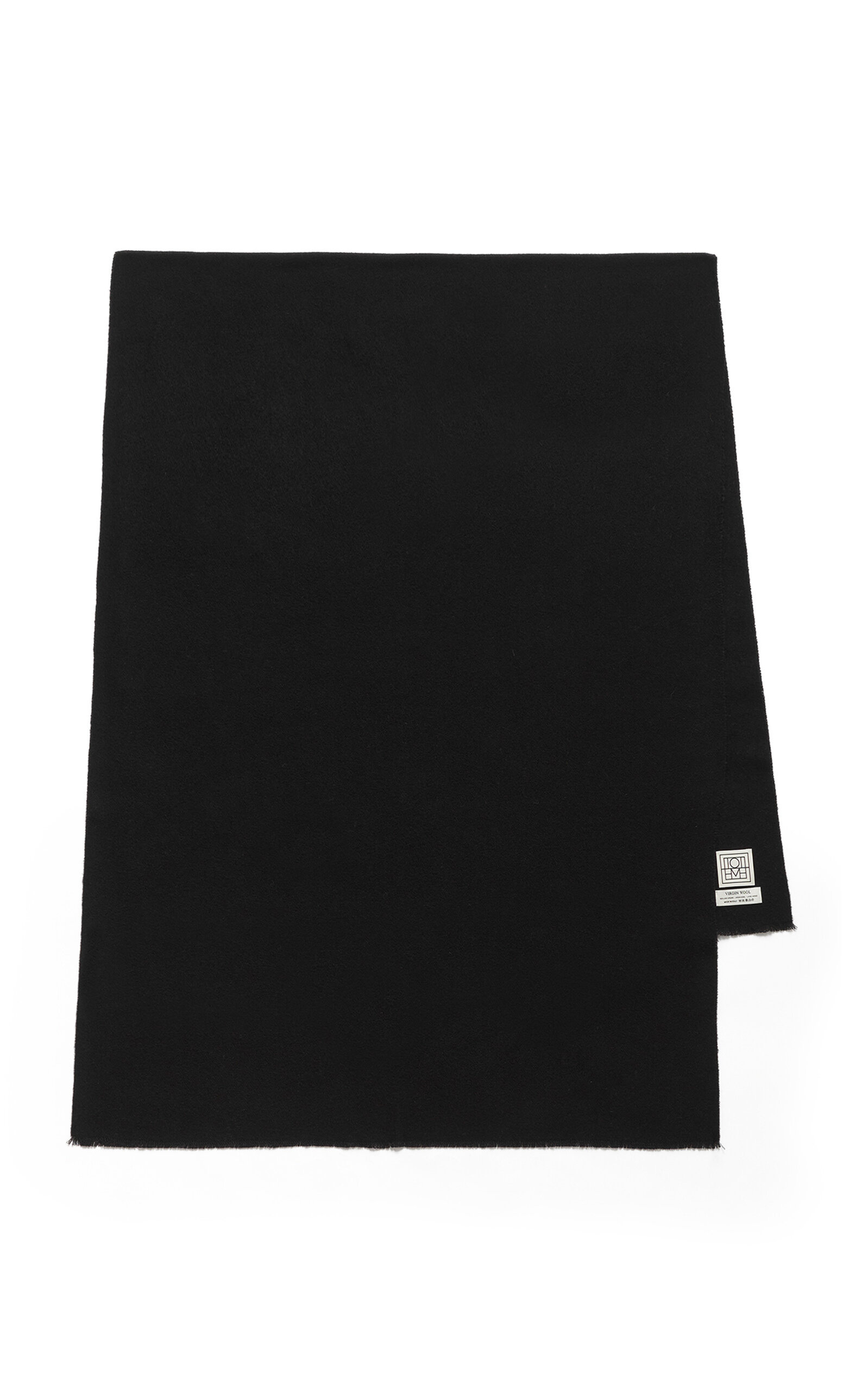Wide Wool Scarf black - 1
