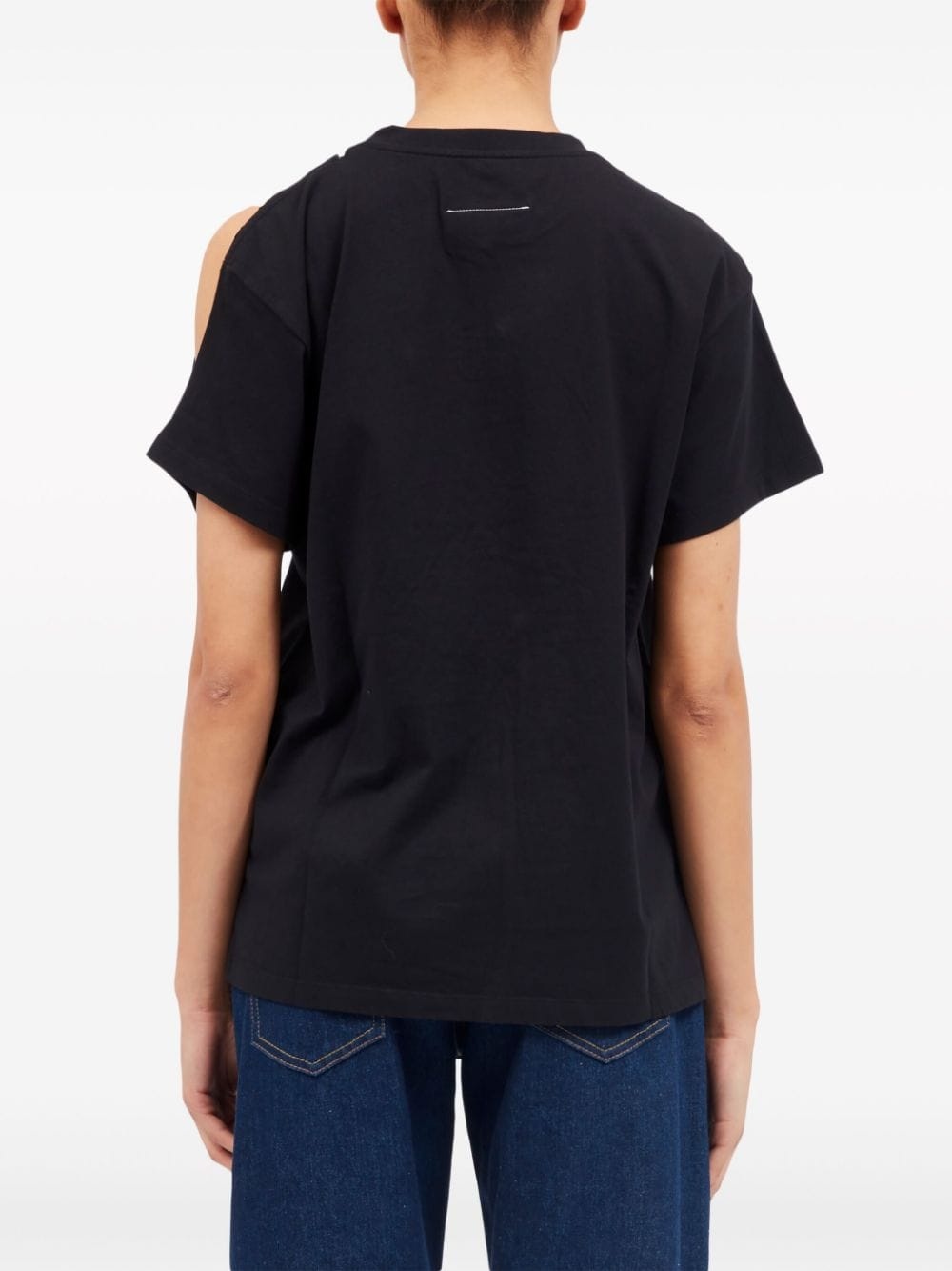 cut out-detail cotton T-shirt - 5