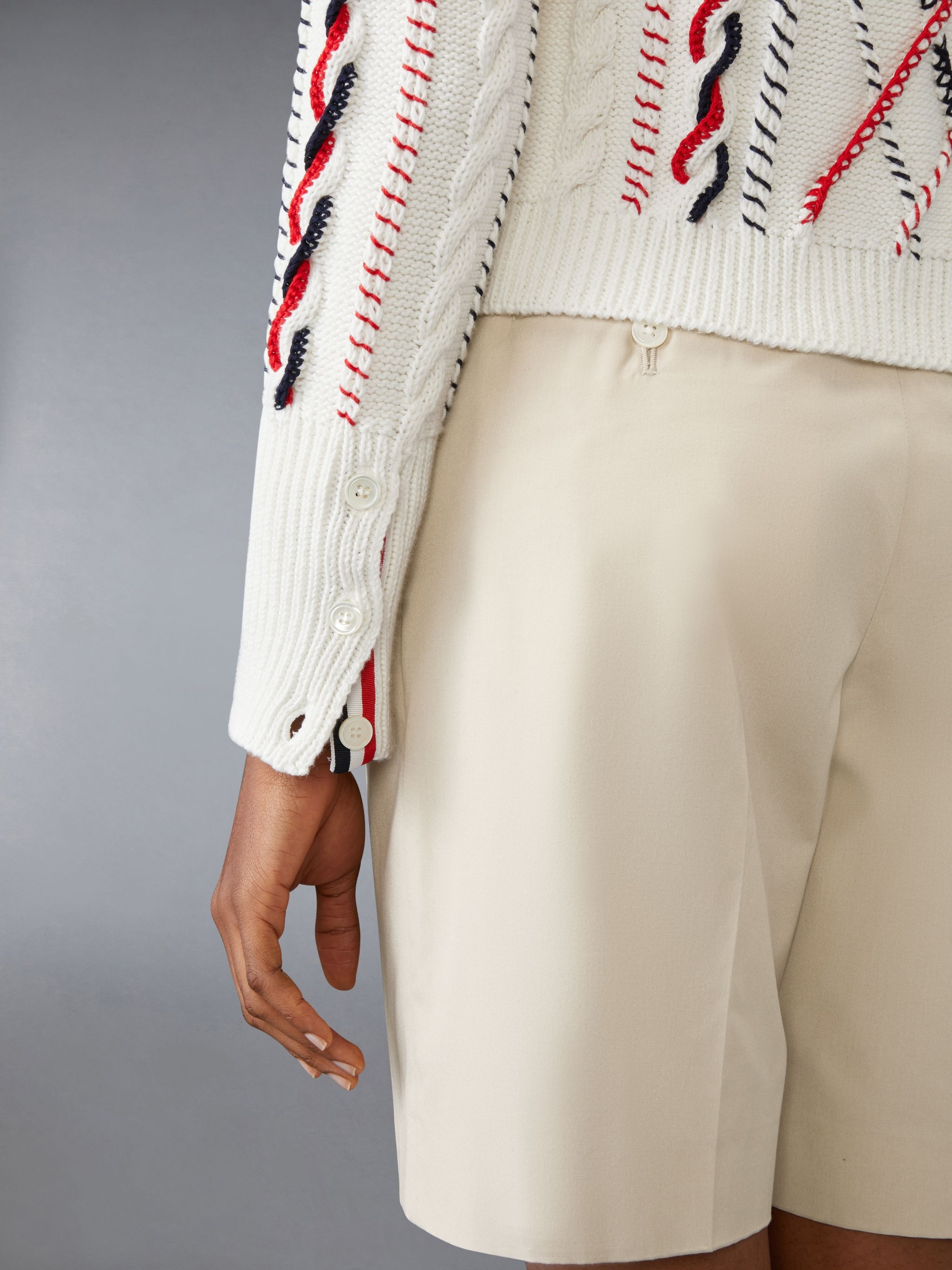 Hand Crochet Cable Knit Cropped Cardigan - 4
