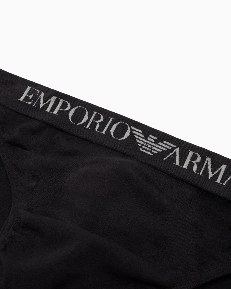 EMPORIO ARMANI Seamless fabric briefs with logo waistband outlook