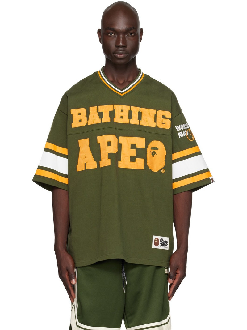 A BATHING APE® Green Appliqué T-Shirt - 1J30 109 013 GREEN