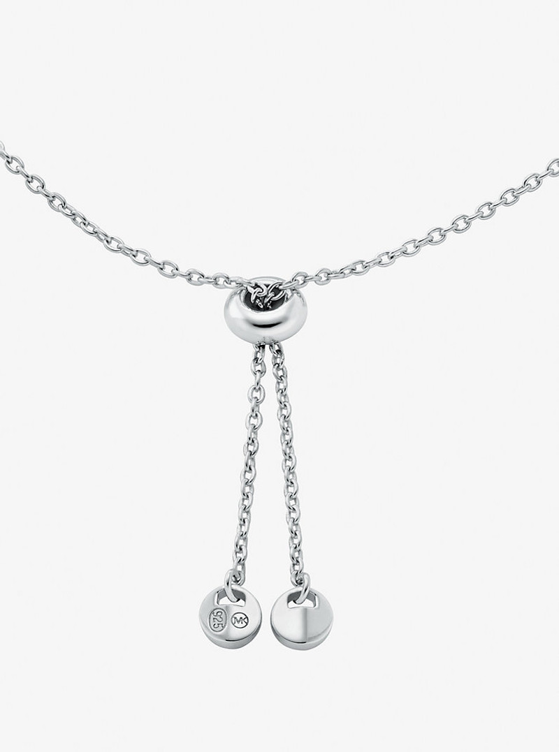 MICHAEL KORS Precious Metal-Plated Sterling Silver Pavé Halo Slider Bracelet outlook