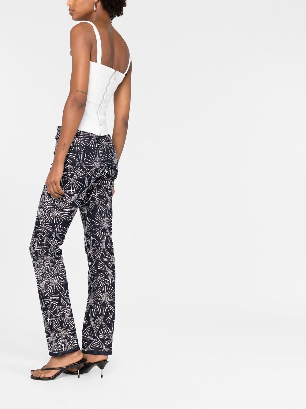 crystal-embellished straight-leg trousers - 4